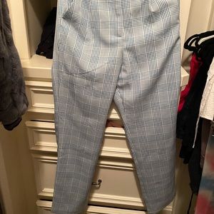 Blue plaid pants